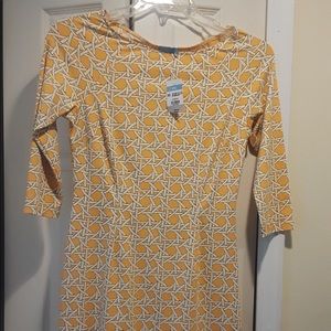 J. McLaughlin XS print boat neck dress